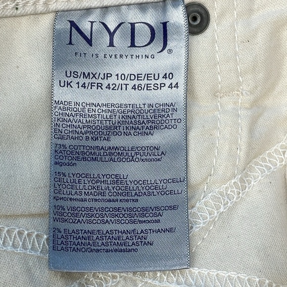 NWT NYDJ Cirque Des Palm Tree High Rise A Line Short Fray Hem Tropical Sz 10 - Picture 13 of 14